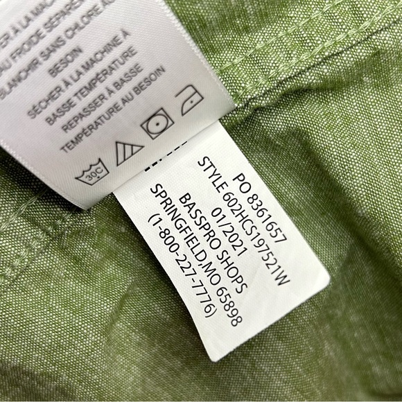 Hobbs Creek Bass Pro Shops Green Cotton Short Sleeve Shirt Size XL - Picture 7 of 8